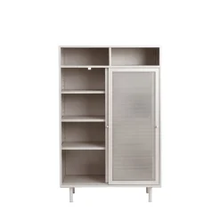 KISO Vaisselier 2 portes, 2 niches en métal H140cm