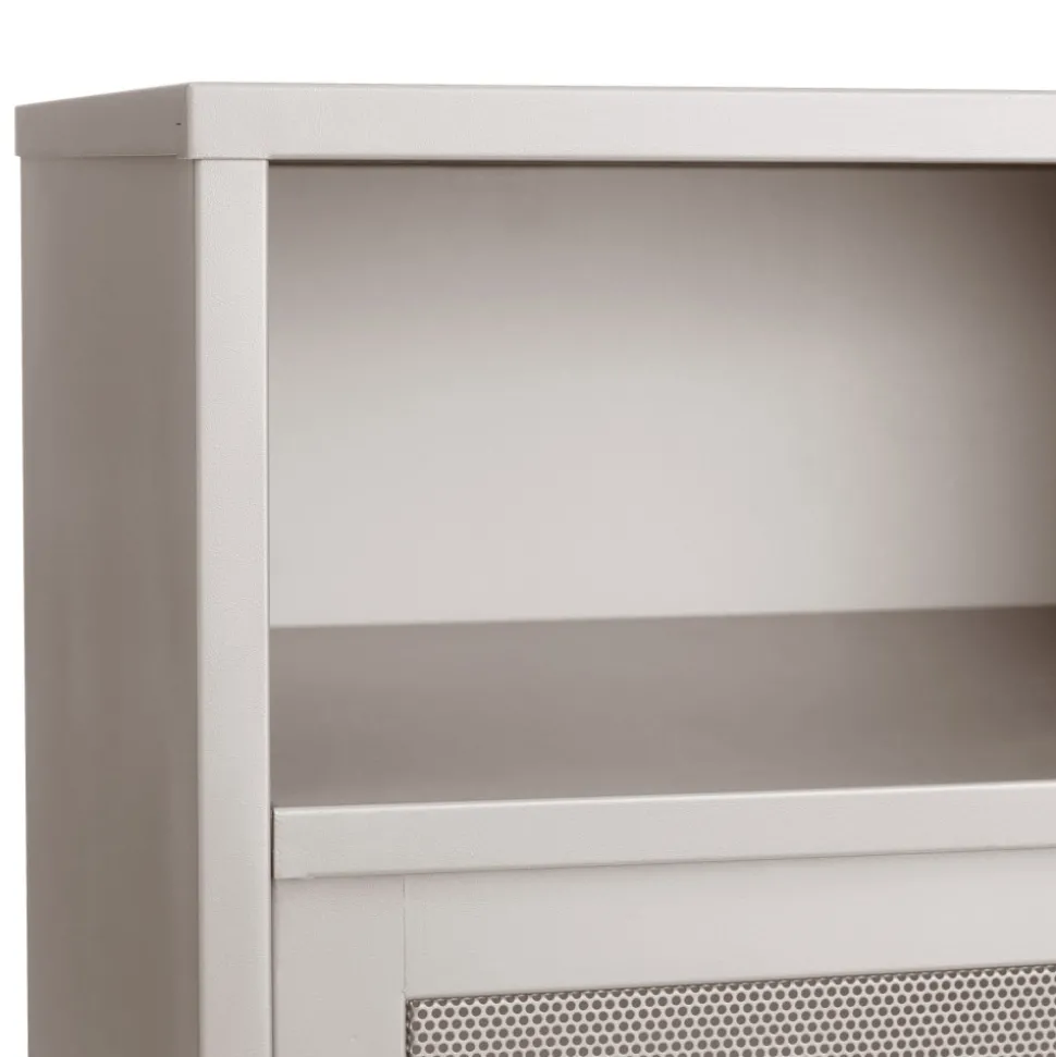 KISO Vaisselier 2 portes, 2 niches en métal H140cm