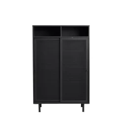 KISO Vaisselier 2 portes, 2 niches en métal H140cm