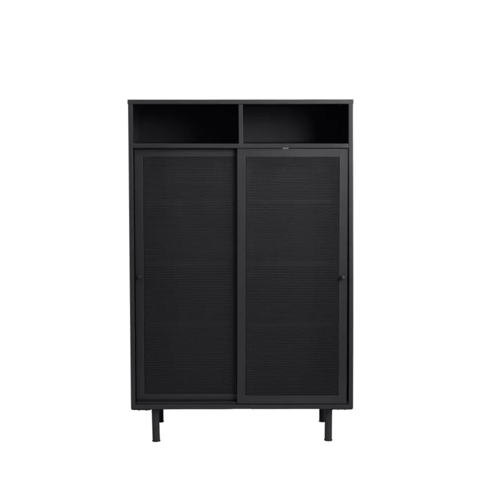 KISO Vaisselier 2 portes, 2 niches en métal H140cm