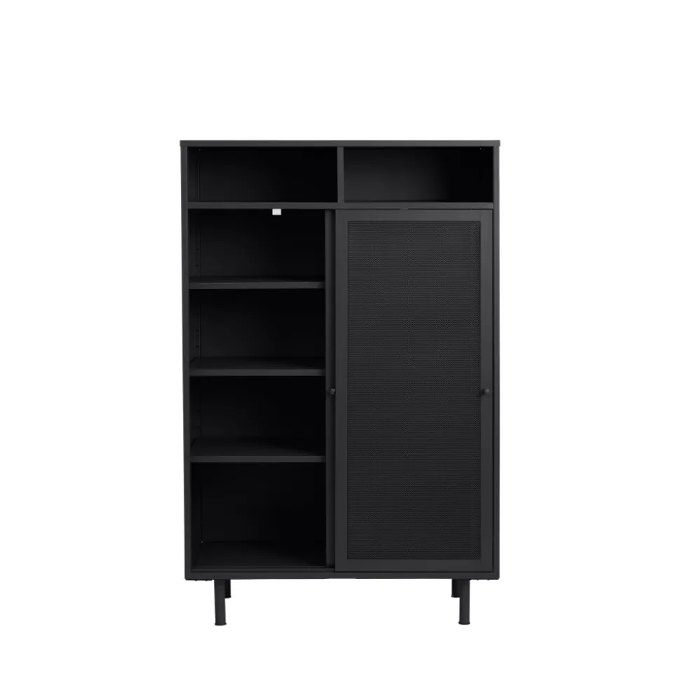 KISO Vaisselier 2 portes, 2 niches en métal H140cm