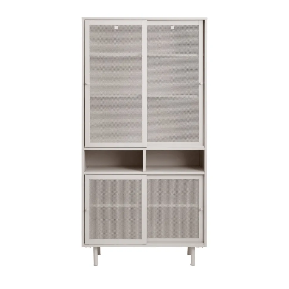 KISO Vaisselier 4 portes, 2 niches en métal H180cm