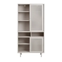 KISO Vaisselier 4 portes, 2 niches en métal H180cm