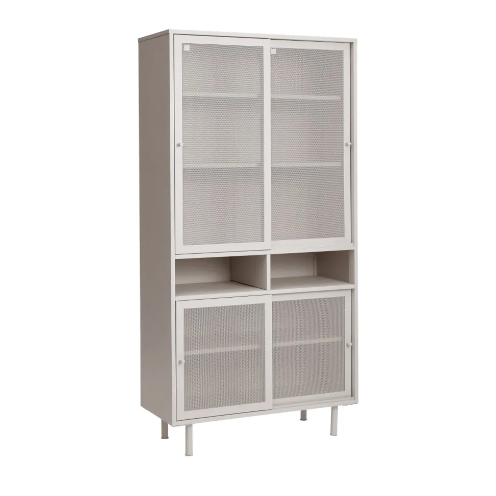KISO Vaisselier 4 portes, 2 niches en métal H180cm