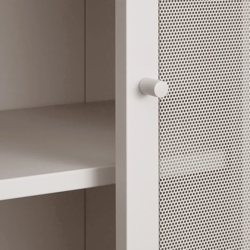 KISO Vaisselier 4 portes, 2 niches en métal H180cm