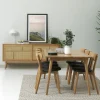 KIYO Buffet 2 portes en bois et cannage L180cm