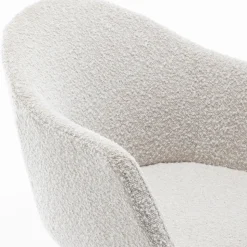 KOOIJ Chaise de bureau en tissu bouclette et métal