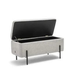 KOS Banc coffre en tissu et métal L100cm