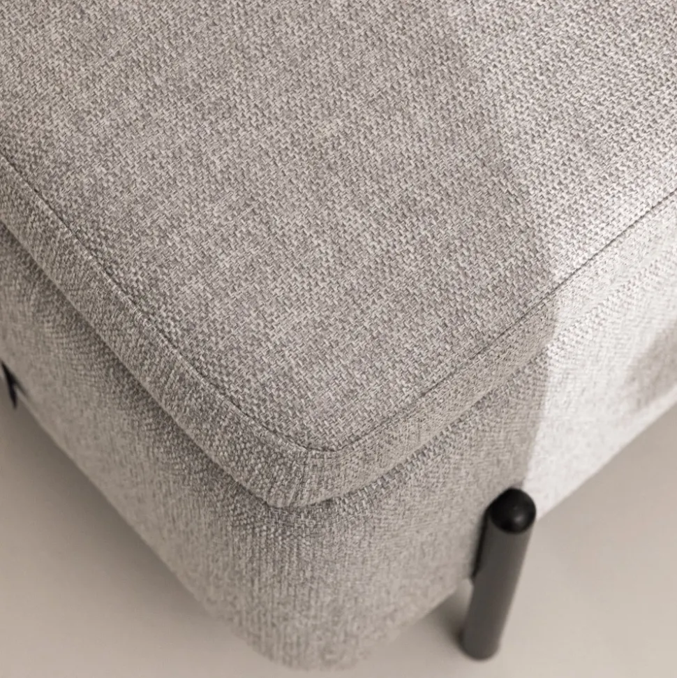 KOS Banc coffre en tissu et métal L100cm