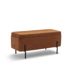 KOS Banc coffre en tissu et métal L100cm