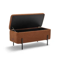 KOS Banc coffre en tissu et métal L100cm
