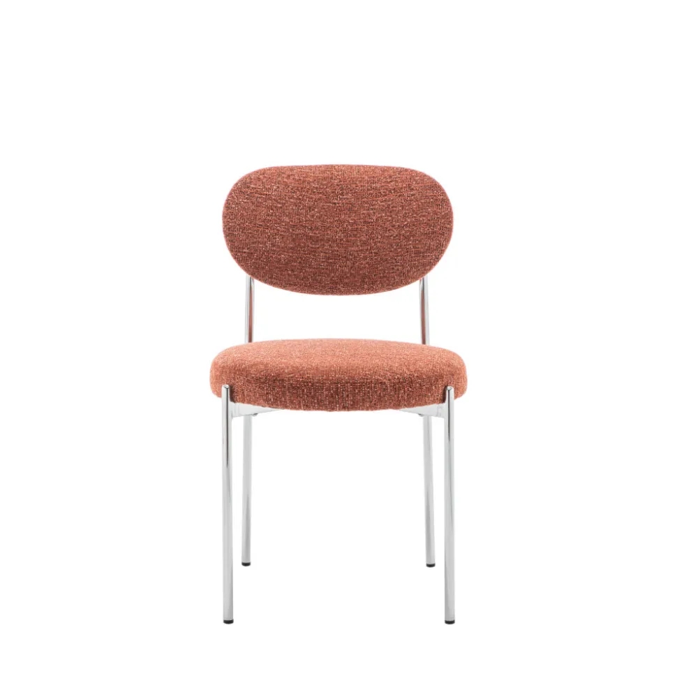 KYOTO Lot de 2 chaises en tissu pieds chrome