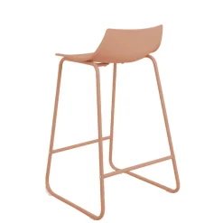 LAMER Lot de 4 chaises de bar en plastique et métal H66cm