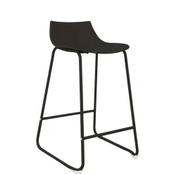 LAMER Lot de 4 chaises de bar en plastique et métal H66cm