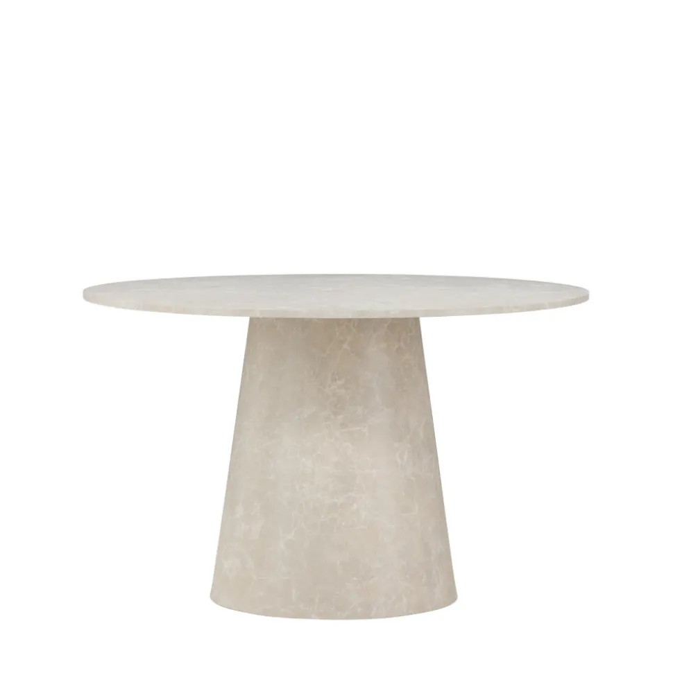 LANZO Table à manger 4 personnes ronde effet marbre