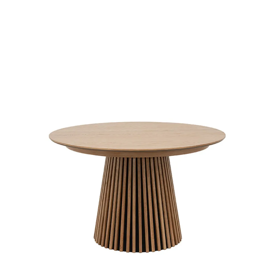 LEA Table à manger extensible 4 à 8 personnes en bois ø120-200x120cm