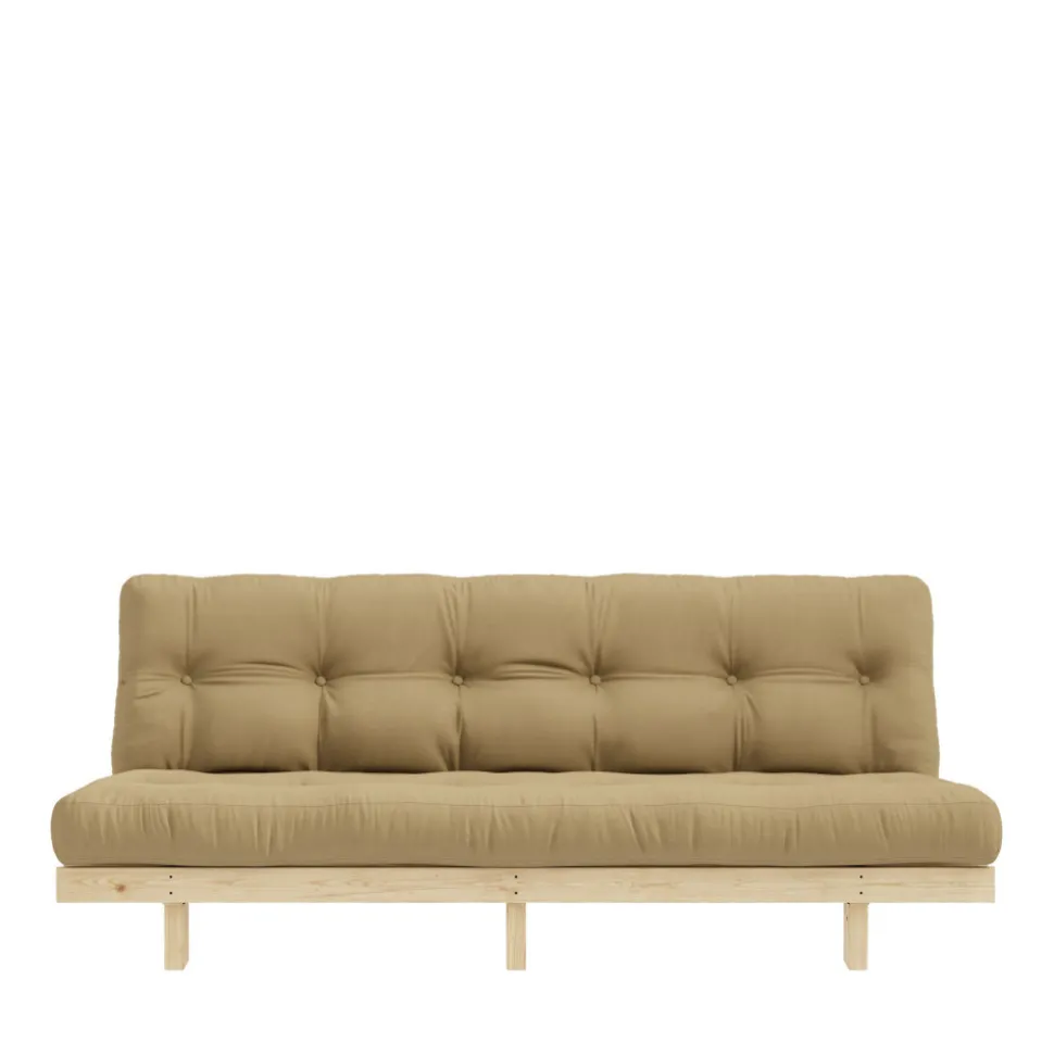LEAN Canapé convertible en bois naturel et tissu
