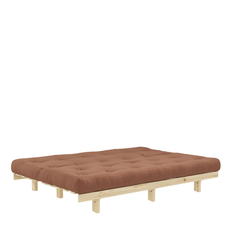 LEAN Canapé convertible en bois naturel et tissu