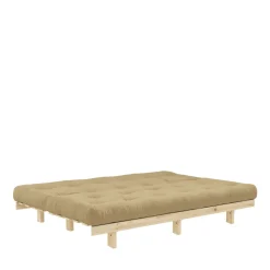 LEAN Canapé convertible en bois naturel et tissu