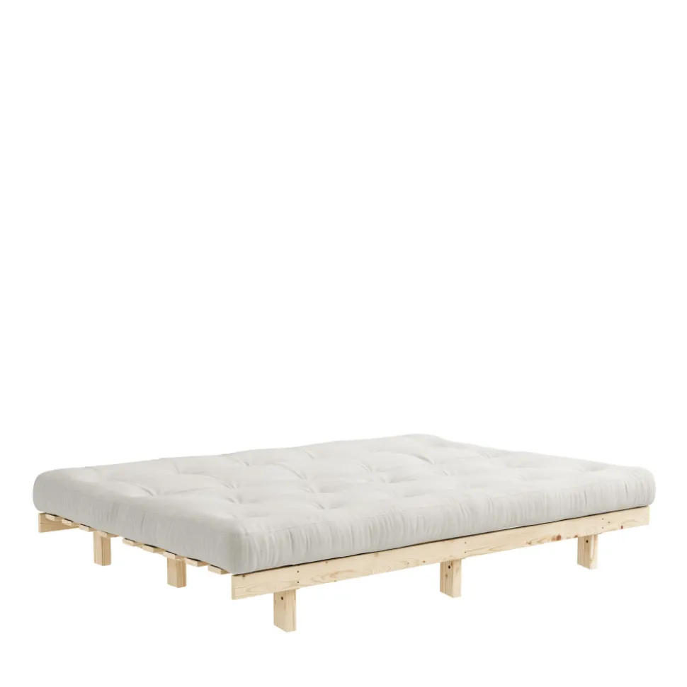 LEAN Canapé convertible en bois naturel et tissu