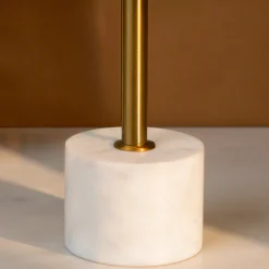 LECCO Table d'appoint en effet laiton et marbre ø51cm