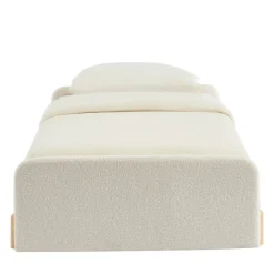 LEONA Lit enfant en tissu bouclette 90x190cm