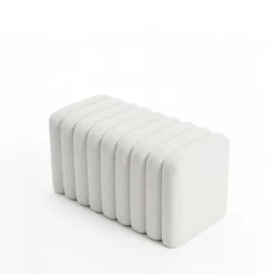 LETO Banc rembourré en tissu bouclette L79cm