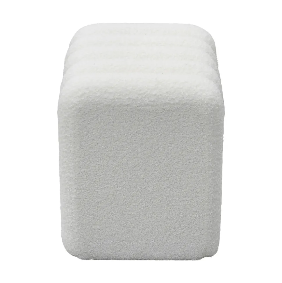 LETO Pouf rembourré en tissu bouclette