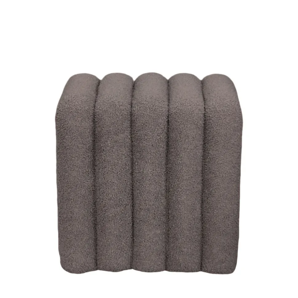 LETO Pouf rembourré en tissu bouclette