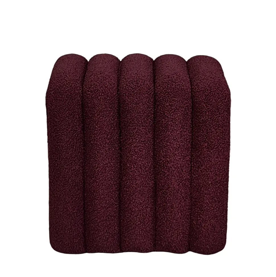 LETO Pouf rembourré en tissu bouclette