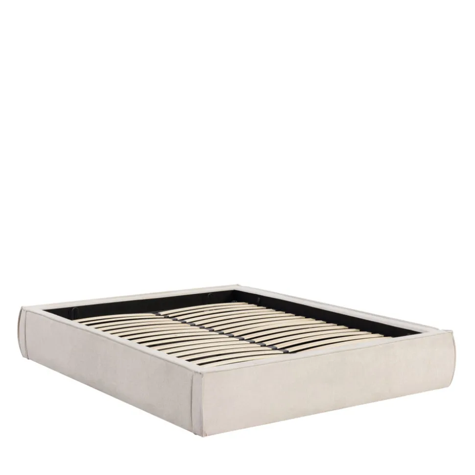 LIBERIO Lit coffre en tissu 160x200cm