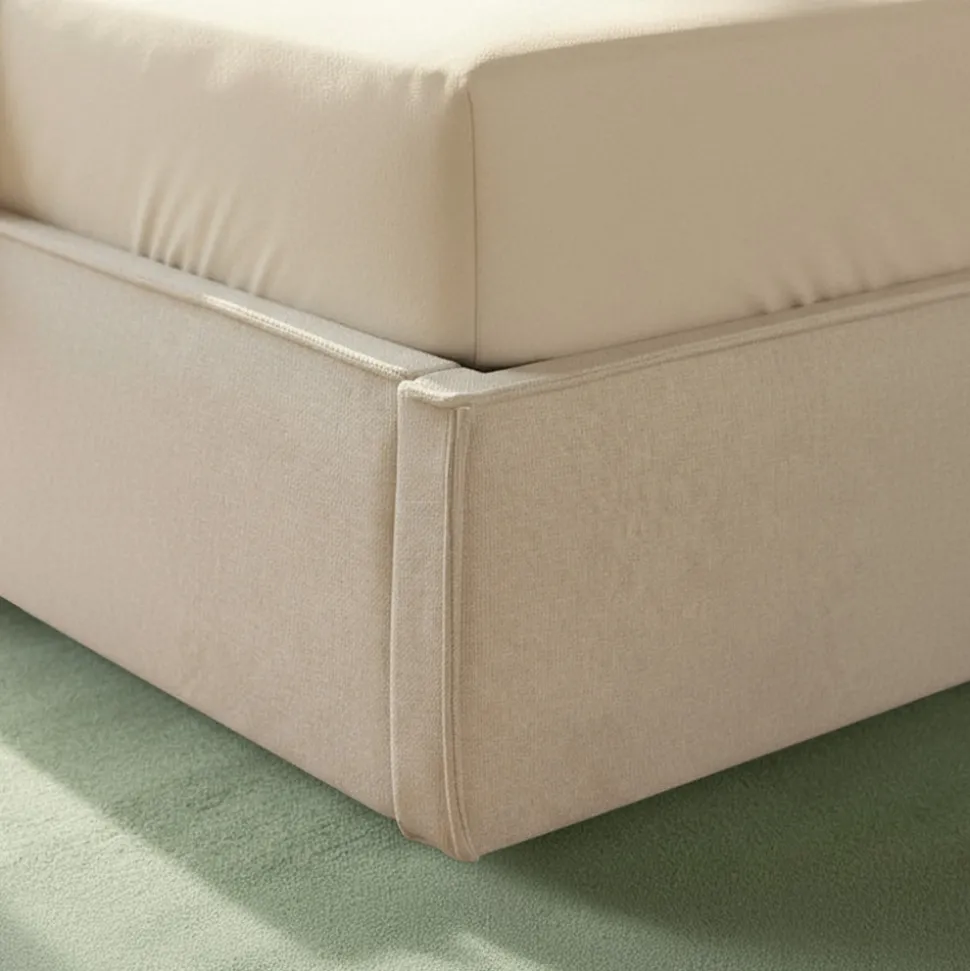 LIBERIO Lit coffre en tissu 140x190cm