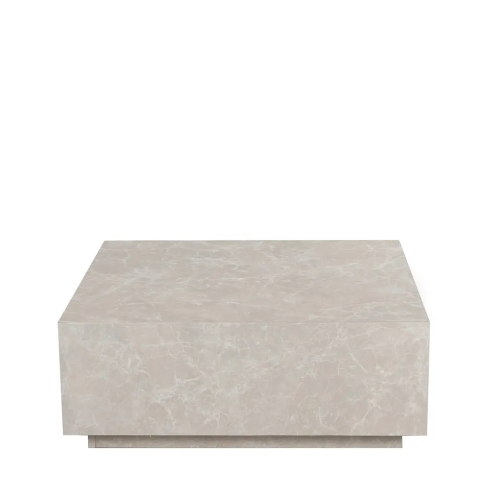 LIPANI Table basse carrée effet marbre 90x90cm
