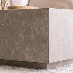 LIPANI Table basse carrée effet marbre 90x90cm