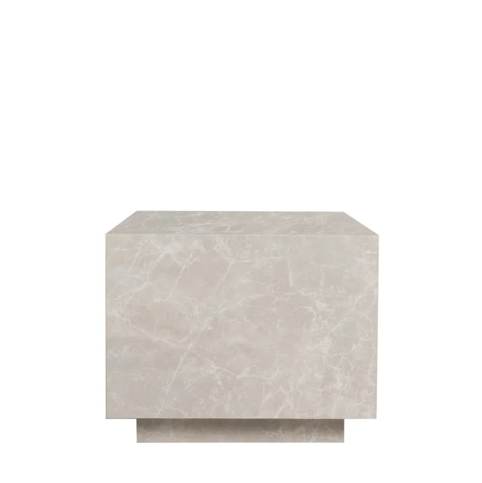 LIPANI Table d'appoint carrée effet marbre 40x40cm