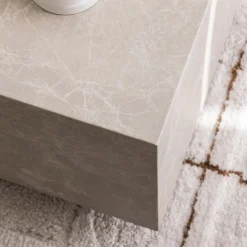 LIPANI Table d'appoint carrée effet marbre 40x40cm
