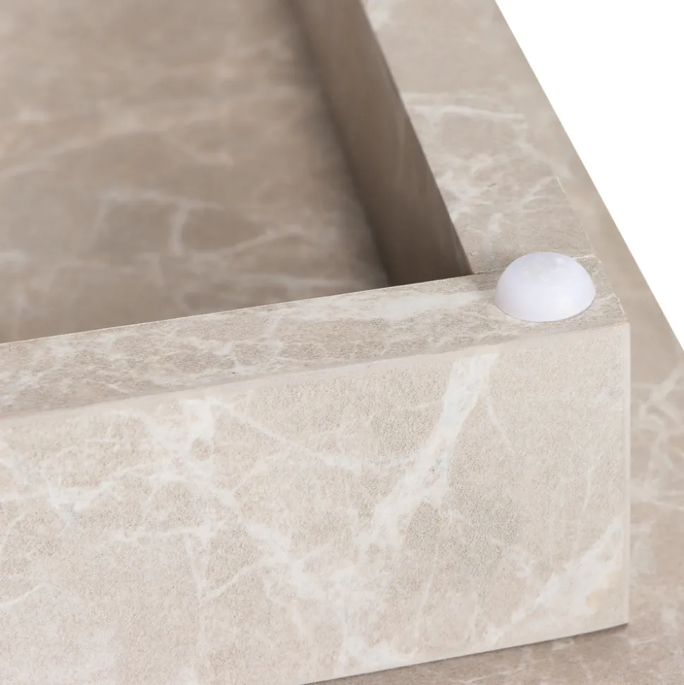 LIPANI Table d'appoint carrée effet marbre 40x40cm