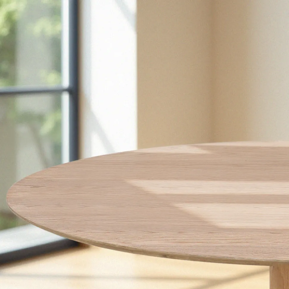 LISA Table à manger 4 personnes ronde en bois ø120cm