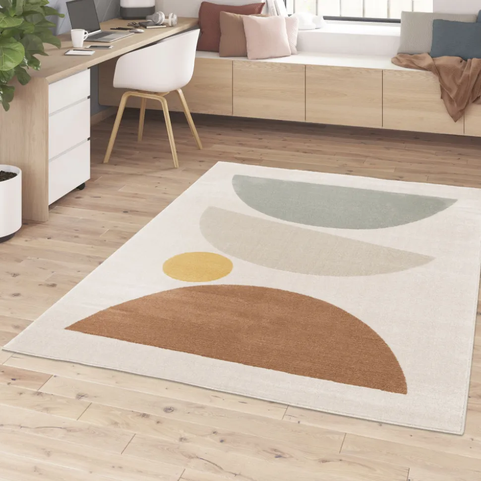 LÉO Tapis contemporain à motif géométrique