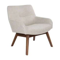 LONDON Fauteuil en tissu et pieds en bois naturel