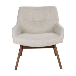 LONDON Fauteuil en tissu et pieds en bois naturel