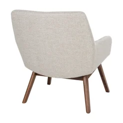 LONDON Fauteuil en tissu et pieds en bois naturel
