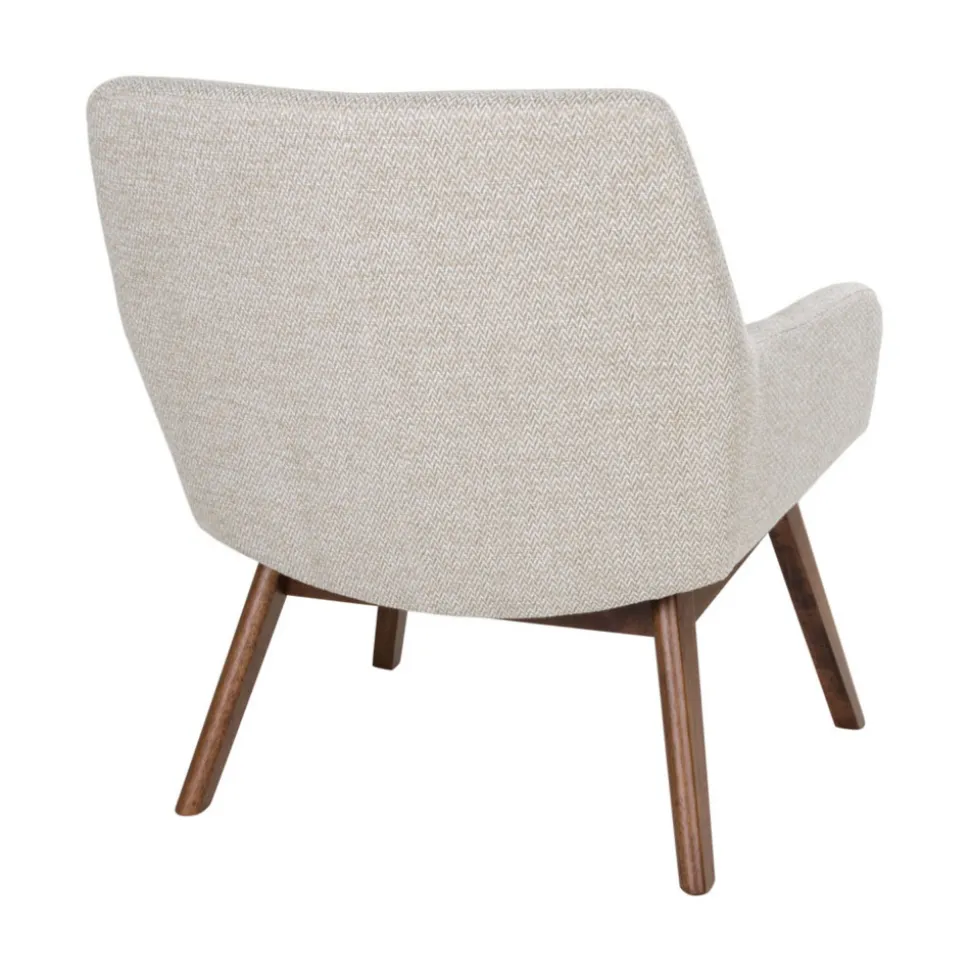 LONDON Fauteuil en tissu et pieds en bois naturel