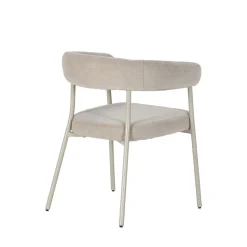 LORA Lot de 2 fauteuils de table en tissu et métal