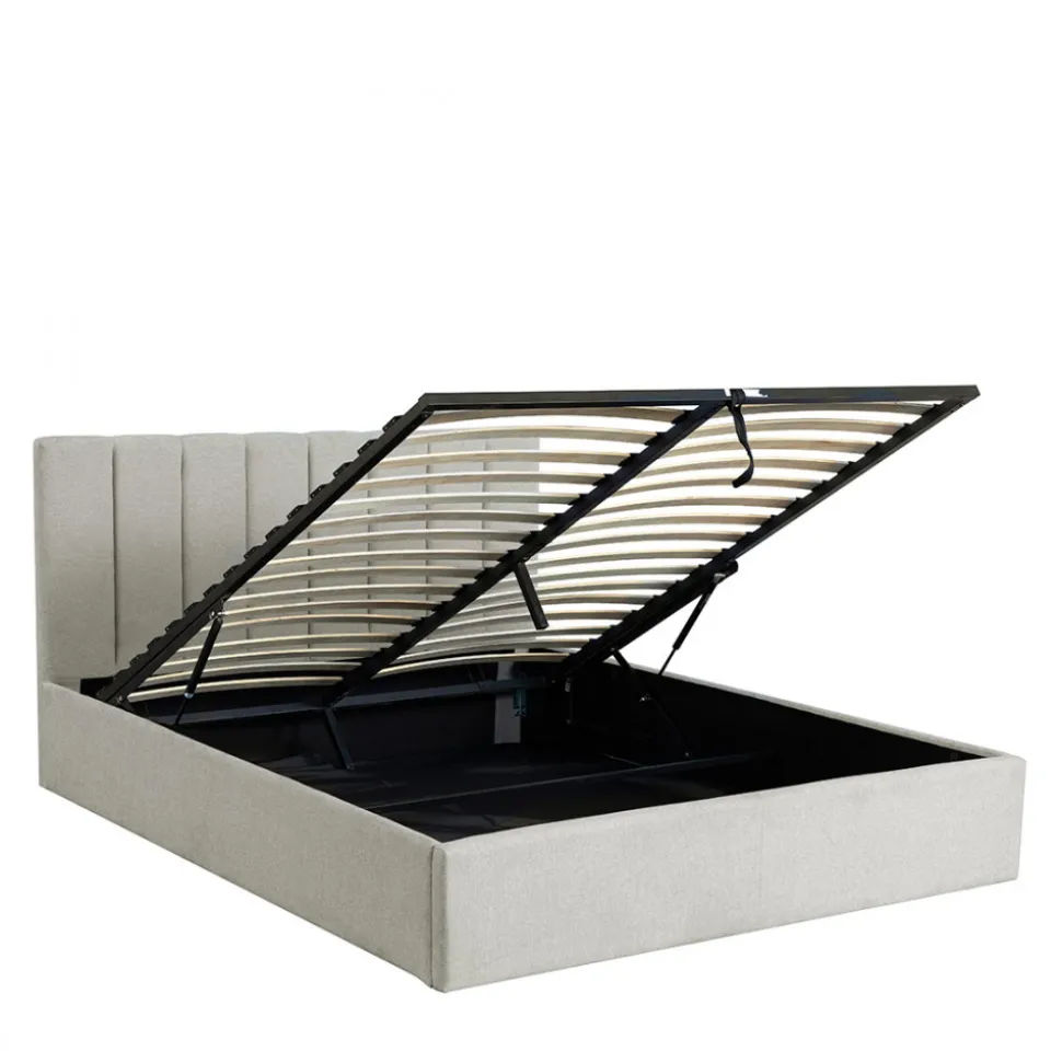 LOU Lit coffre en tissu 160x200cm