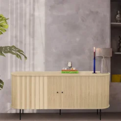 LUCIE Buffet aux portes coulissantes en bois et métal L160cm