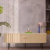 LUCIE Meuble tv aux portes coulissantes en bois et métal L150cm
