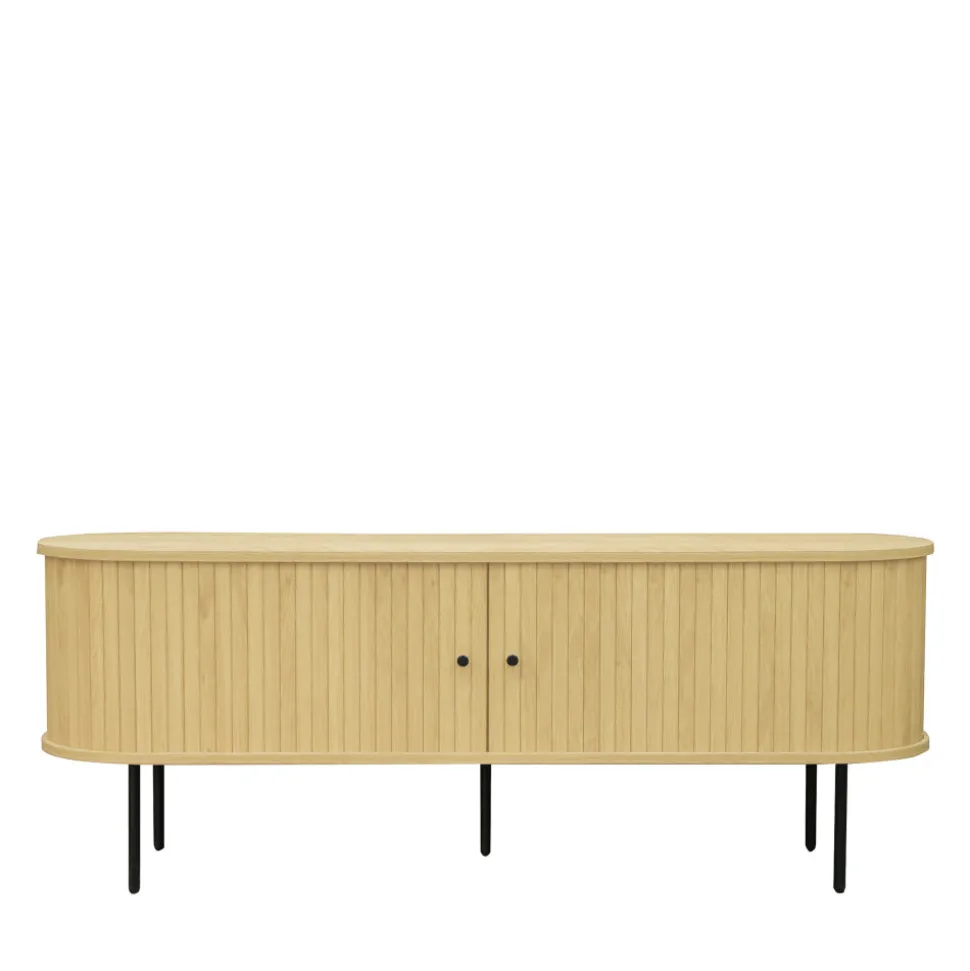 LUCIE Meuble tv aux portes coulissantes en bois et métal L150cm