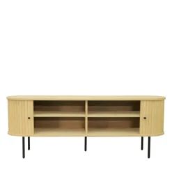 LUCIE Meuble tv aux portes coulissantes en bois et métal L150cm