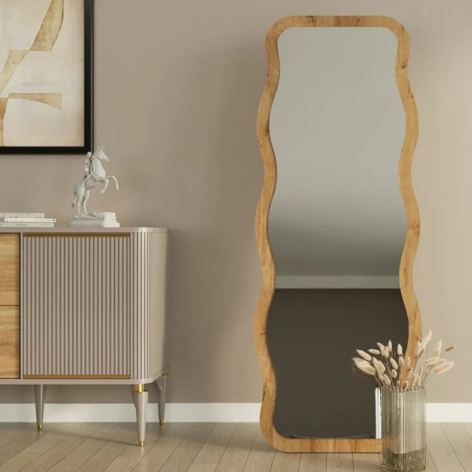 LUNA Miroir sur pieds en bois 50x160cm